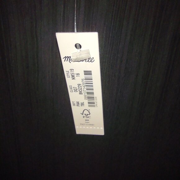 Madewell Plissé Mini Tee Dress Black Women's Size 16 NWT - Picture 7 of 11